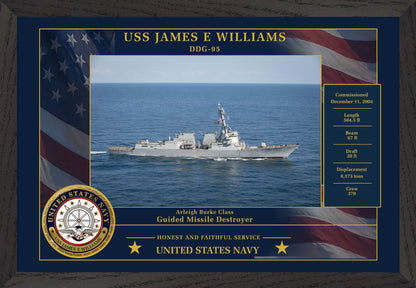 USS James E Williams DDG-95 Framed Patriotic Photo