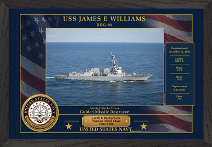 USS James E Williams DDG-95 Framed Patriotic Photo
