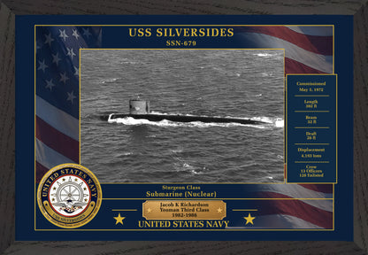 USS Silversides SSN-679 Framed Patriotic Photo