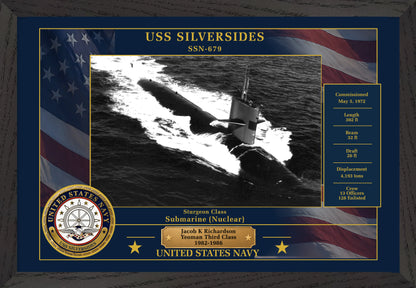 USS Silversides SSN-679 Framed Patriotic Photo