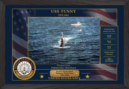 USS Tunny SSN-682 Framed Patriotic Photo