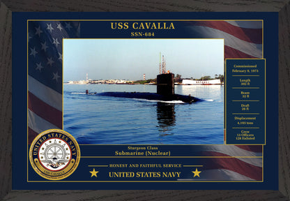 USS Cavalla SSN-684 Framed Patriotic Photo