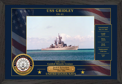 USS Gridley CG-21 Framed Patriotic Photo