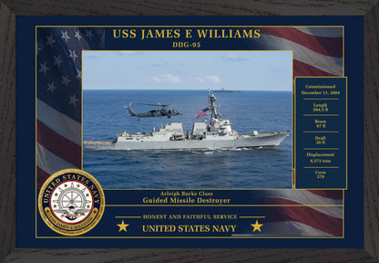USS James E Williams DDG-95 Framed Patriotic Photo