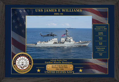USS James E Williams DDG-95 Framed Patriotic Photo