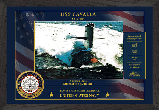 USS Cavalla SSN-684 Framed Patriotic Photo