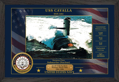 USS Cavalla SSN-684 Framed Patriotic Photo