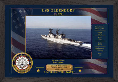 USS Oldendorf DD-972 Framed Patriotic Photo
