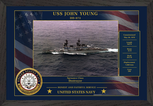 USS John Young DD-973 Framed Patriotic Photo
