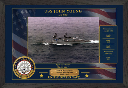 USS John Young DD-973 Framed Patriotic Photo