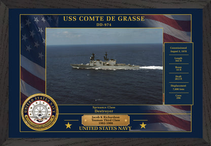 USS Comte De Grasse DD-974 Framed Patriotic Photo
