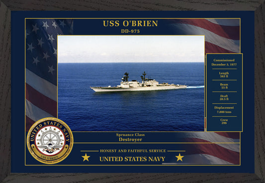 USS Obrien DD-975 Framed Patriotic Photo
