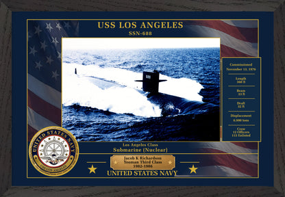 USS Los Angeles SSN-688 Framed Patriotic Photo