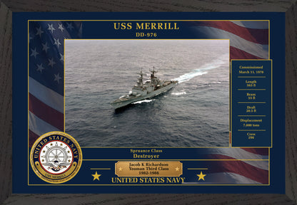 USS Merrill DD-976 Framed Patriotic Photo