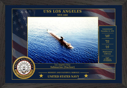 USS Los Angeles SSN-688 Framed Patriotic Photo