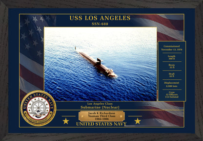 USS Los Angeles SSN-688 Framed Patriotic Photo