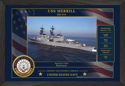 USS Merrill DD-976 Framed Patriotic Photo