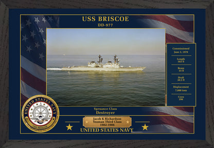 USS Briscoe DD-977 Framed Patriotic Photo