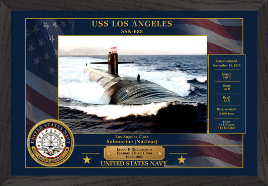 USS Los Angeles SSN-688 Framed Patriotic Photo