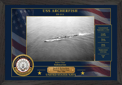 USS Archerfish SS-311 Framed Patriotic Photo