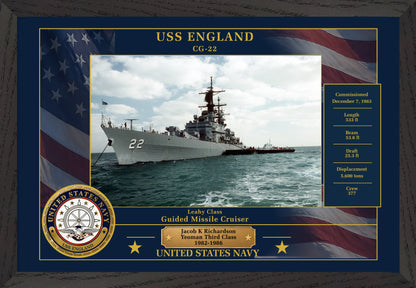USS England CG-22 Framed Patriotic Photo