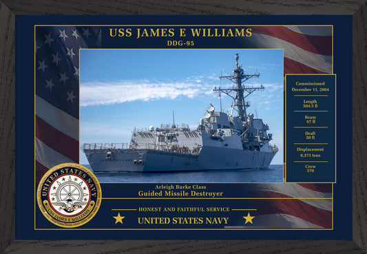 USS James E Williams DDG-95 Framed Patriotic Photo