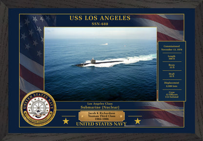 USS Los Angeles SSN-688 Framed Patriotic Photo