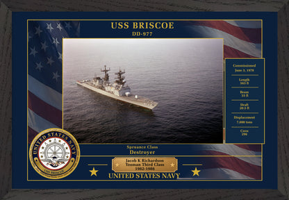 USS Briscoe DD-977 Framed Patriotic Photo