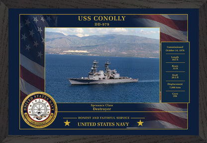 USS Conolly DD-979 Framed Patriotic Photo