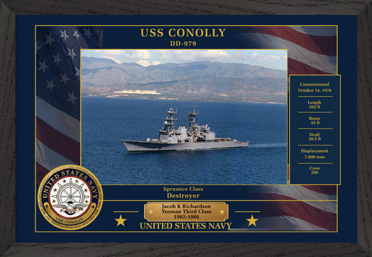USS Conolly DD-979 Framed Patriotic Photo