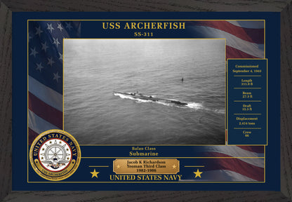 USS Archerfish SS-311 Framed Patriotic Photo