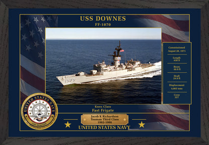 USS Downes FF-1070 Framed Patriotic Photo