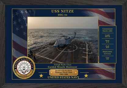 USS Nitze DDG-94 Framed Patriotic Photo