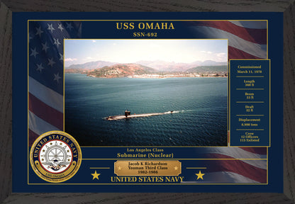 USS Omaha SSN-692 Framed Patriotic Photo
