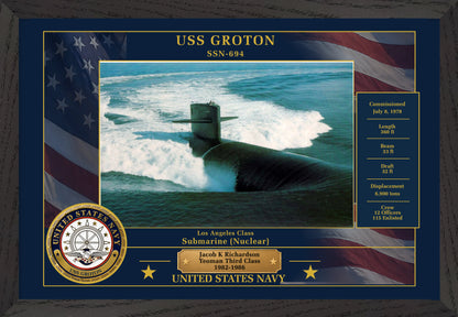 USS Groton SSN-694 Framed Patriotic Photo