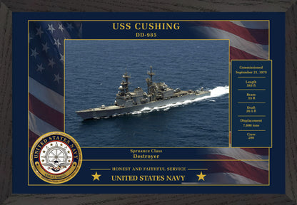USS Cushing DD-985 Framed Patriotic Photo