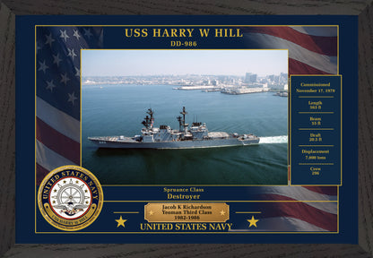 USS Harry W Hill DD-986 Framed Patriotic Photo