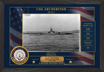 USS Archerfish SS-311 Framed Patriotic Photo