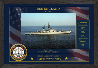 USS England CG-22 Framed Patriotic Photo