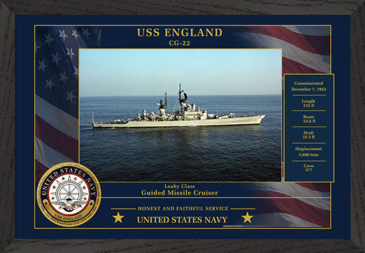 USS England CG-22 Framed Patriotic Photo