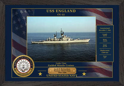 USS England CG-22 Framed Patriotic Photo