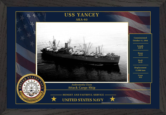 USS Yancey AKA-93 Framed Patriotic Photo