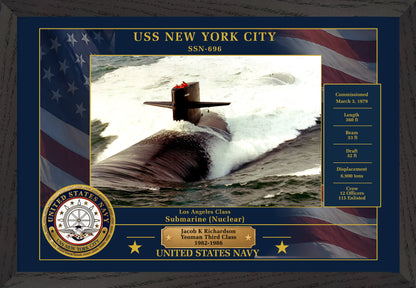 USS New York City SSN-696 Framed Patriotic Photo