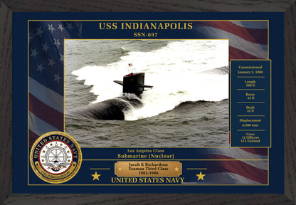 USS Indianapolis SSN-697 Framed Patriotic Photo