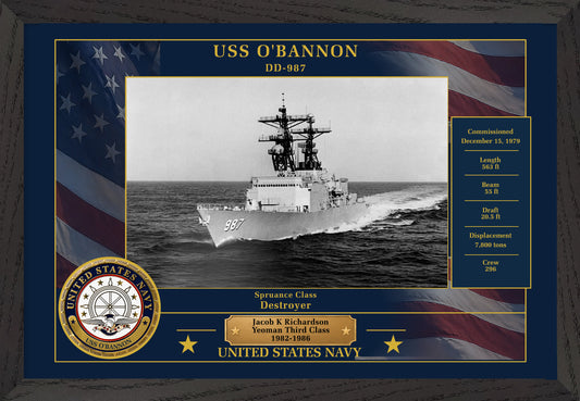USS Obannon DD-987 Framed Patriotic Photo