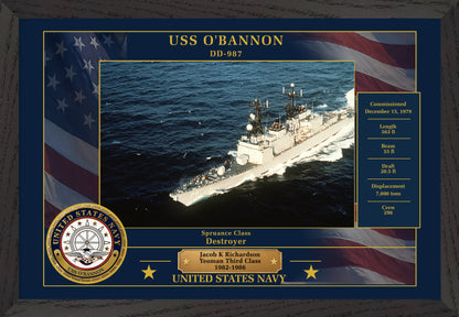 USS Obannon DD-987 Framed Patriotic Photo