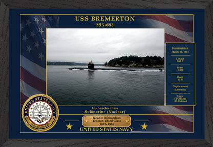 USS Bremerton SSN-698 Framed Patriotic Photo