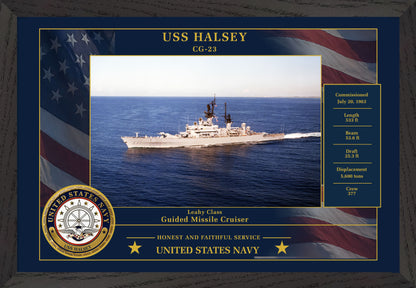 USS Halsey CG-23 Framed Patriotic Photo