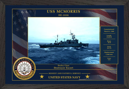 USS Mcmorris DE-1036 Framed Patriotic Photo
