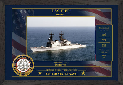 USS Fife DD-991 Framed Patriotic Photo